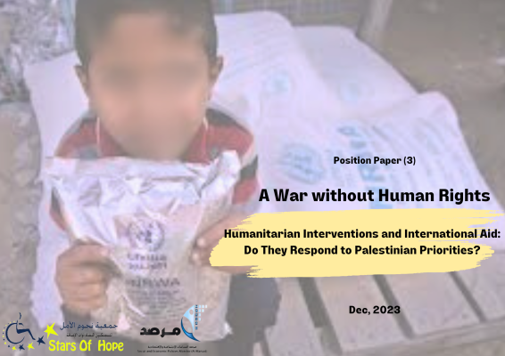 Humanitarian Interventions and International Aid:  Do They Respond to Palestinian Priorities?
