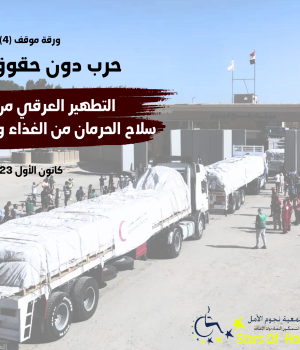 التطهير العرقي من خلال سلاح الحرمان من الغذاء والماء والدواء