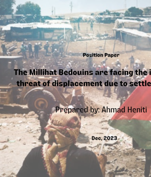 The Millihat Bedouins are facing the immediate threat of displacement due to settler attacks