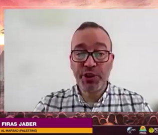 "Participation of the researcher and founder of Almarsad, Firas Jaber, in the webinar 'Unpacking the Summit of the Future.'"